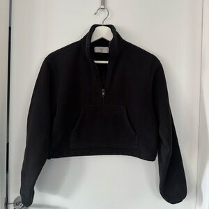 Aritzia TNA Black Fleece Half Zip Sweater